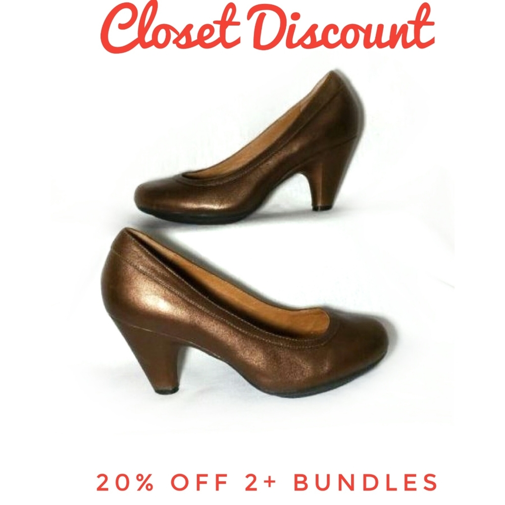 Indigo by Clarks 6 Bronze Classic Career Pumps